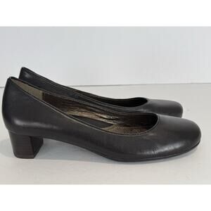 Vintage Eddie Bauer Brown Leather Pumps Heels Shoes Womens 8.5